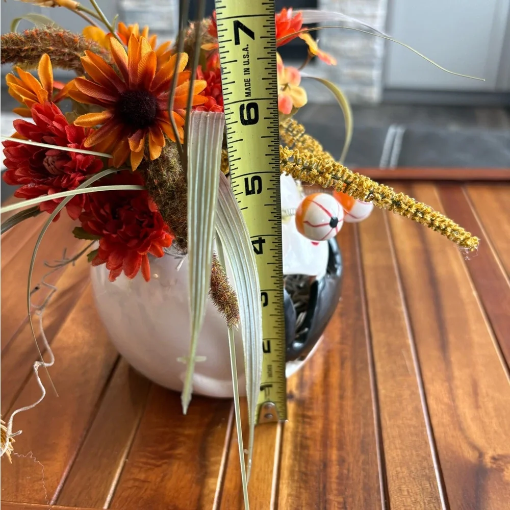 Halloween Ceramic Pumpkin Googly Eyed Planter